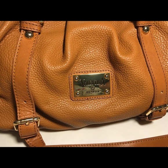 VALENTINA Brown Leather Med Hobo Tote Shopper Bag - Picture 3 of 3